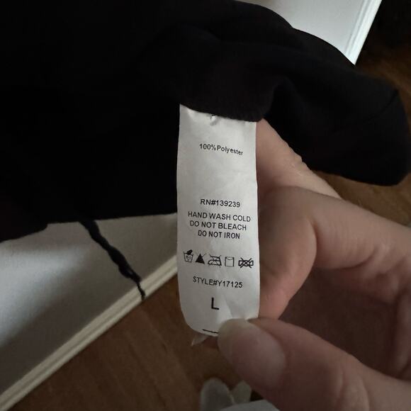 DO+BE Black Wrap Front Short Sleeve Blouse Size Large casual comfort summer - Picture 6 of 8